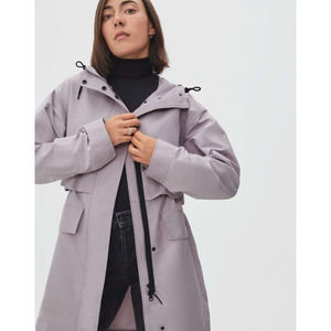 Everlane Womens The ReNew Anorak Rain Coat XS Light Purple NWOT